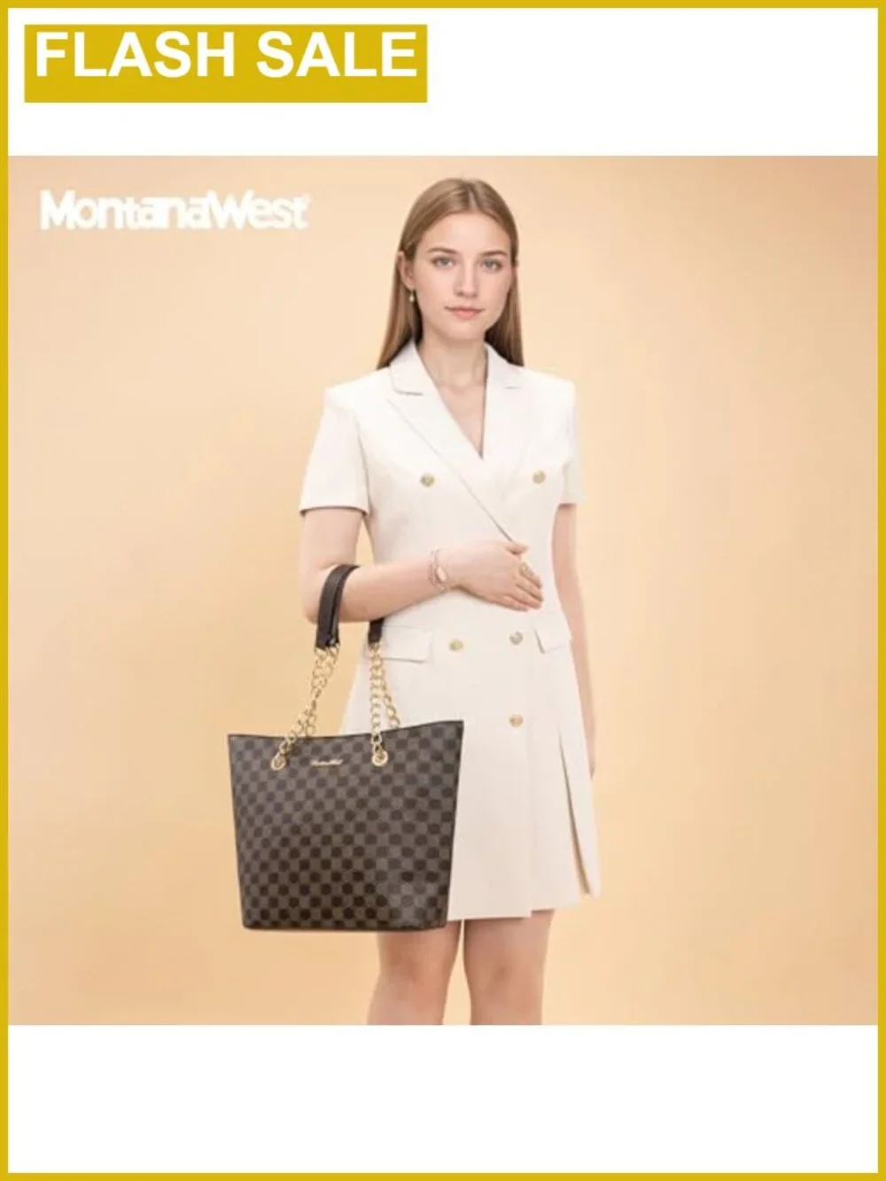 Chic PU Leather Satchel Tote Bag with Chain Handle for Women